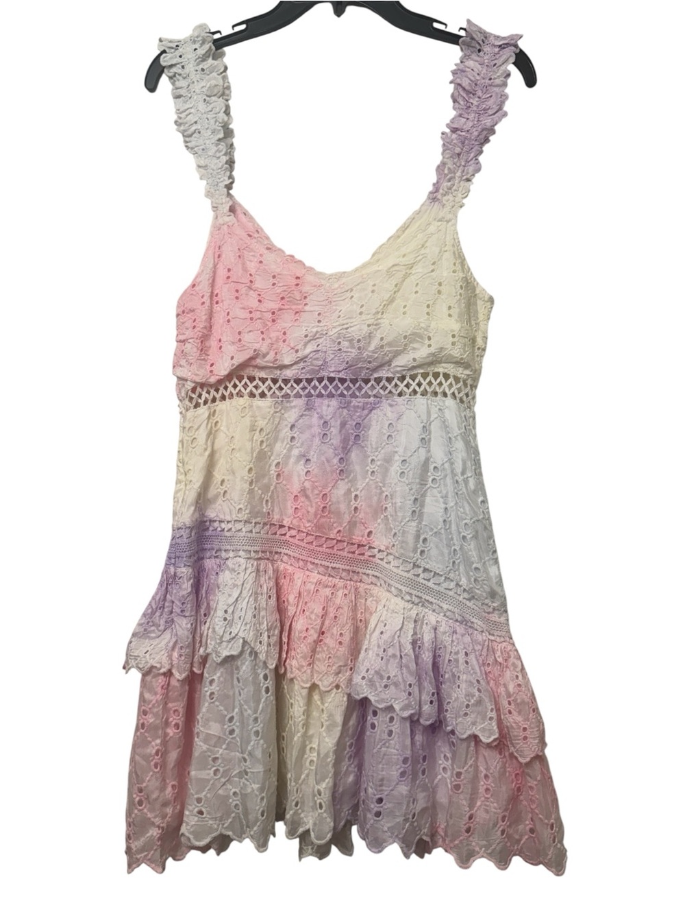 LoveShackFancy Desra Silk Mini Dress Candyland Hand Dye - Picture 9 of 10